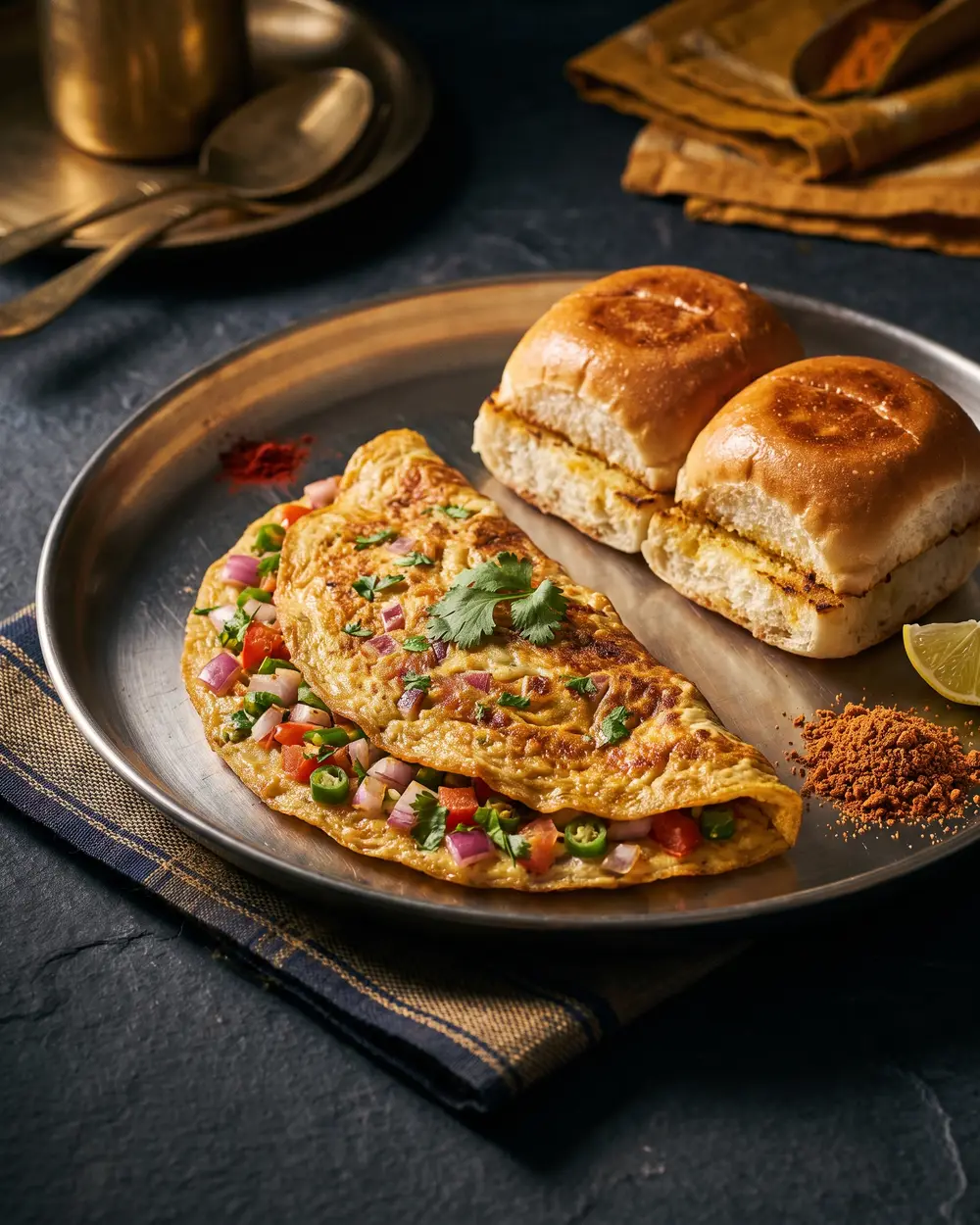 Masala Omelet Pav