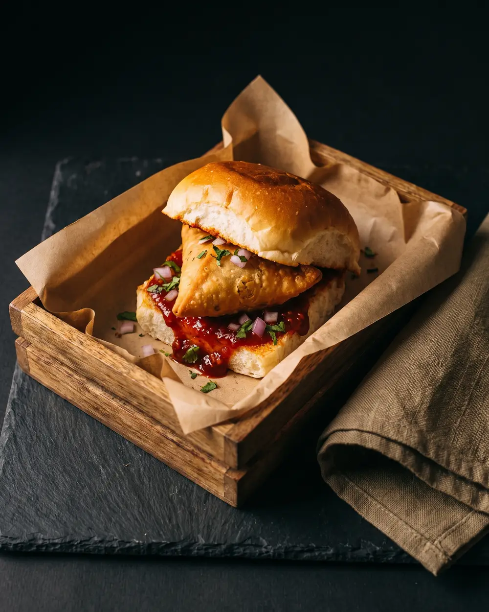 Schezwan Samosa Pav
