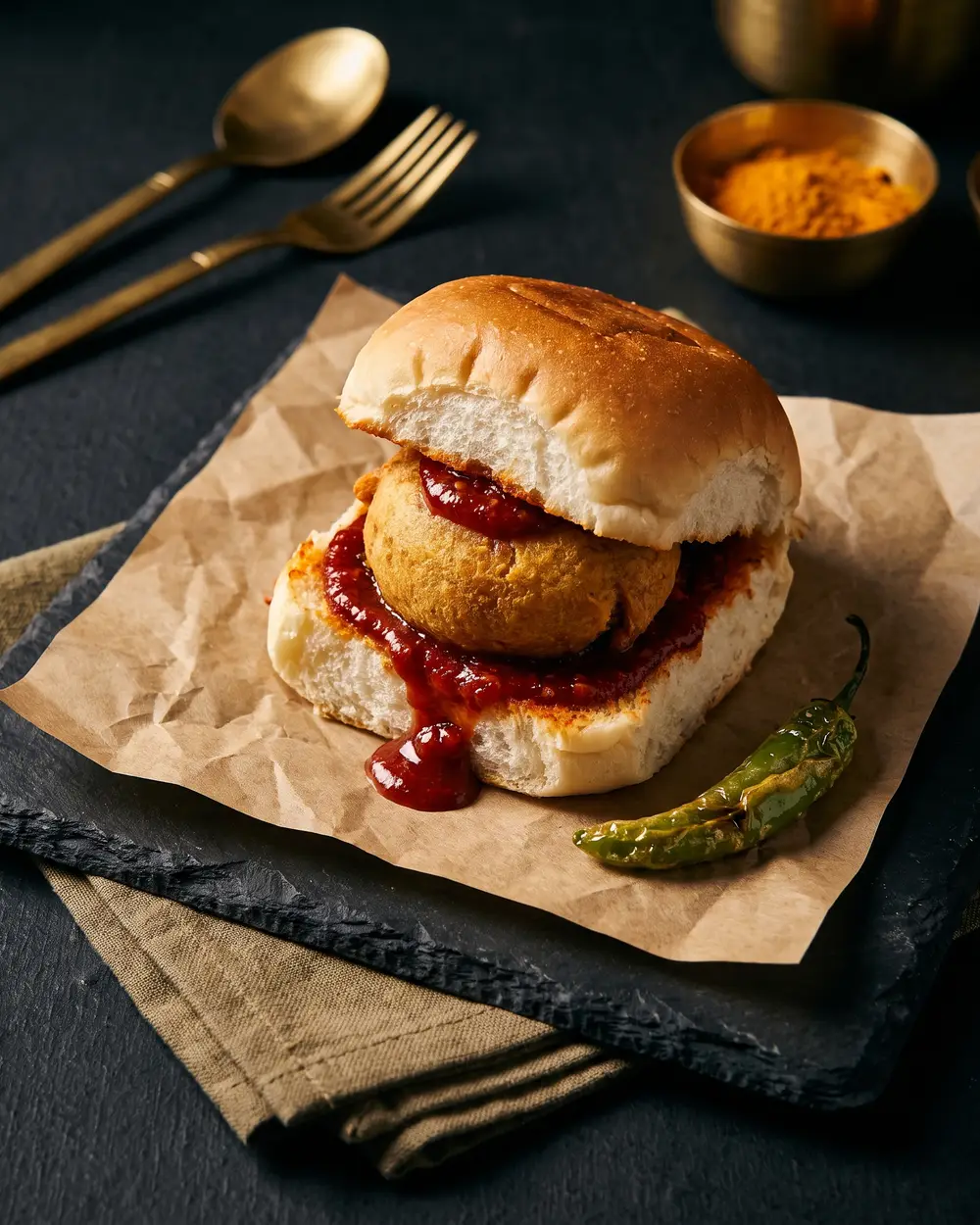 Schezwan Vada Pav